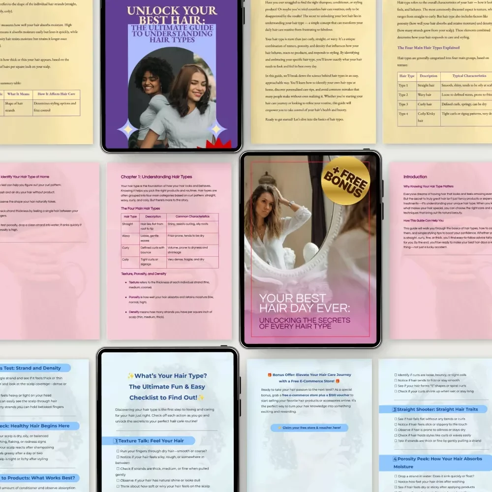 A Clear Toolkit for Finding Your Hair Type: 3-in-1 Digital Bundle