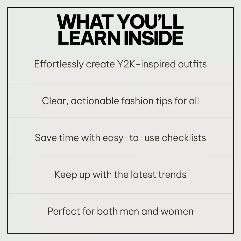 Iconic Y2K Fashion Ideas Bundle: eBooks, Guides & Checklists for Retro Style Lovers