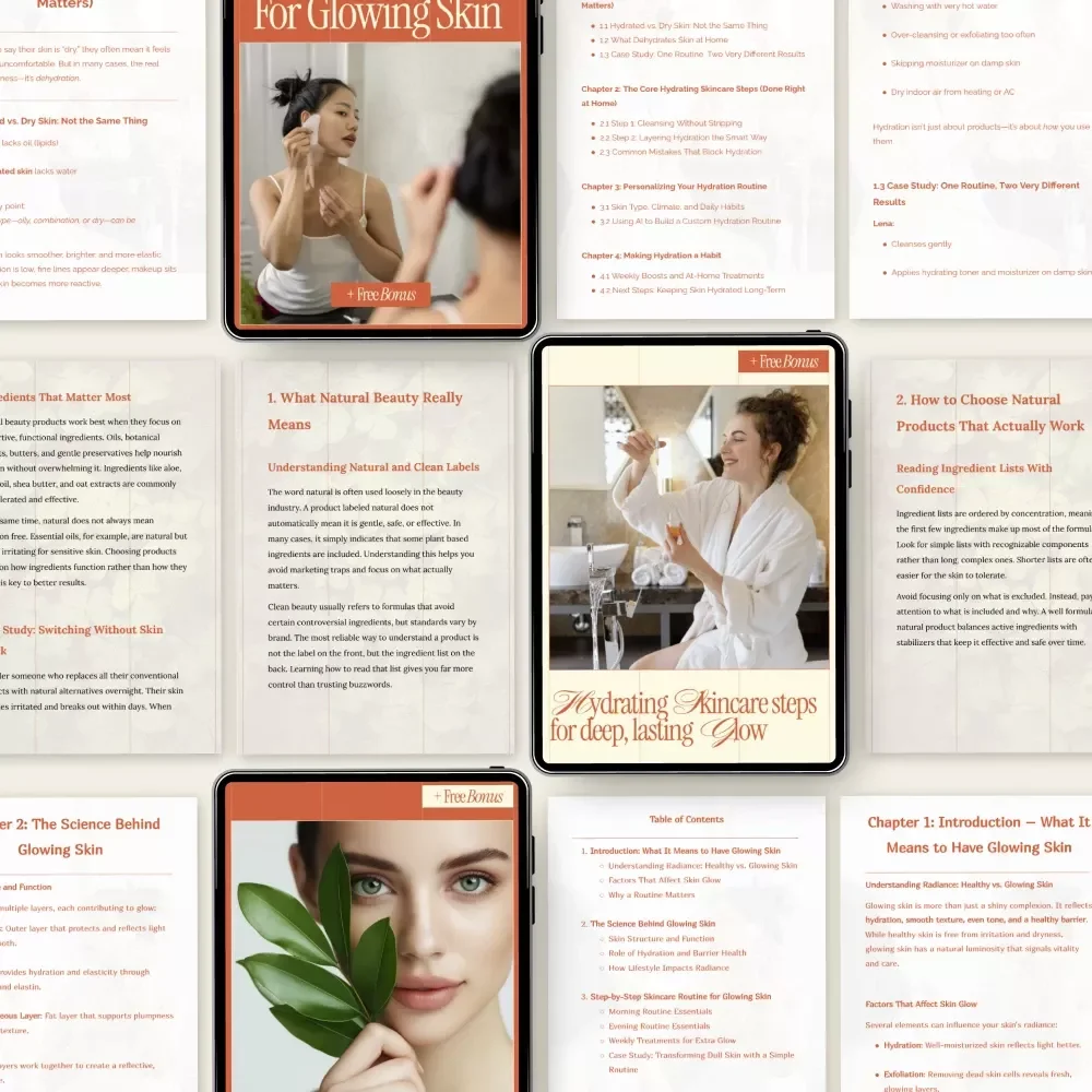 Smart Skincare Planning Bundle – 5-in-1 Digital Download, Steps for a Skincare Routine, K-Beauty Inspired Guides, Glow Routine eBooks & Checklists