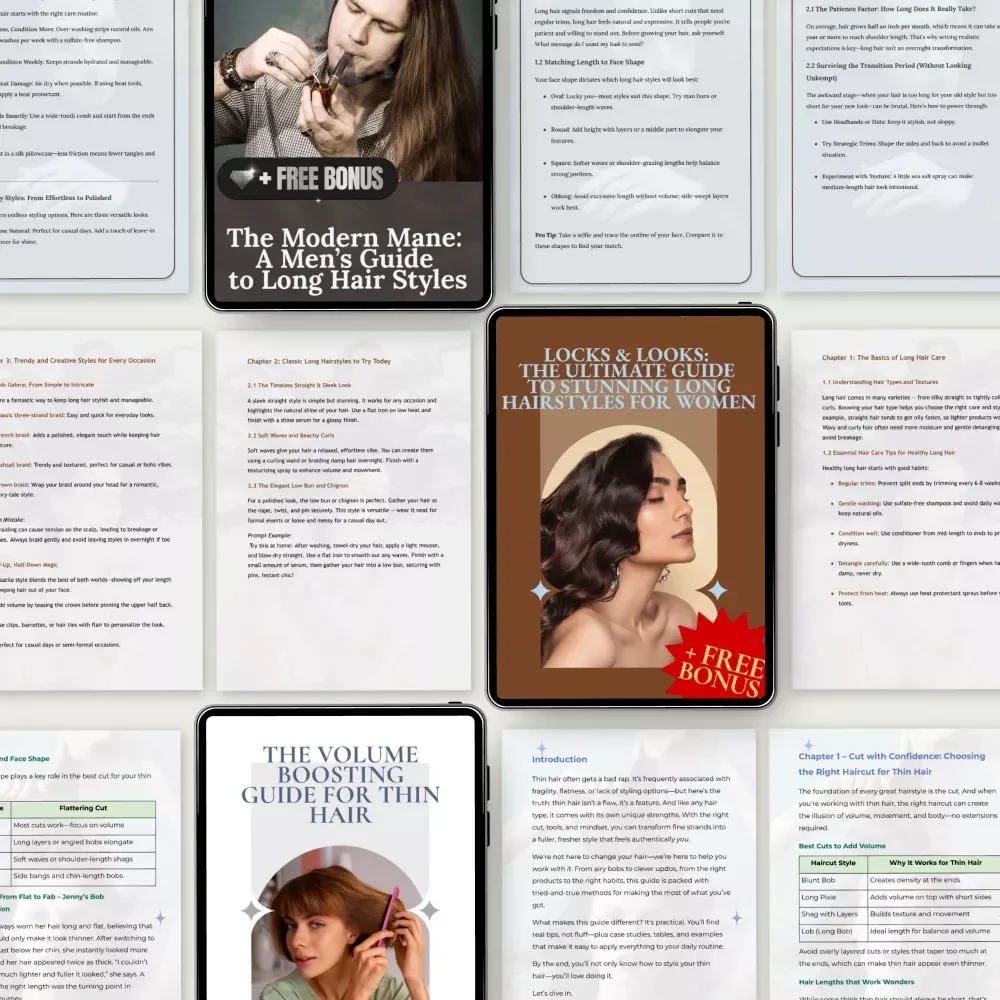 Long Hair Routine Toolkit for Daily Styling - 10 in 1 Digital Guide & Checklist Bundle