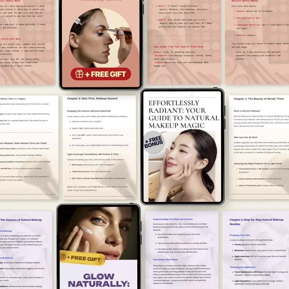 Natural Makeup System Pack | 4-in-1 Digital Bundle for Effortless Glow