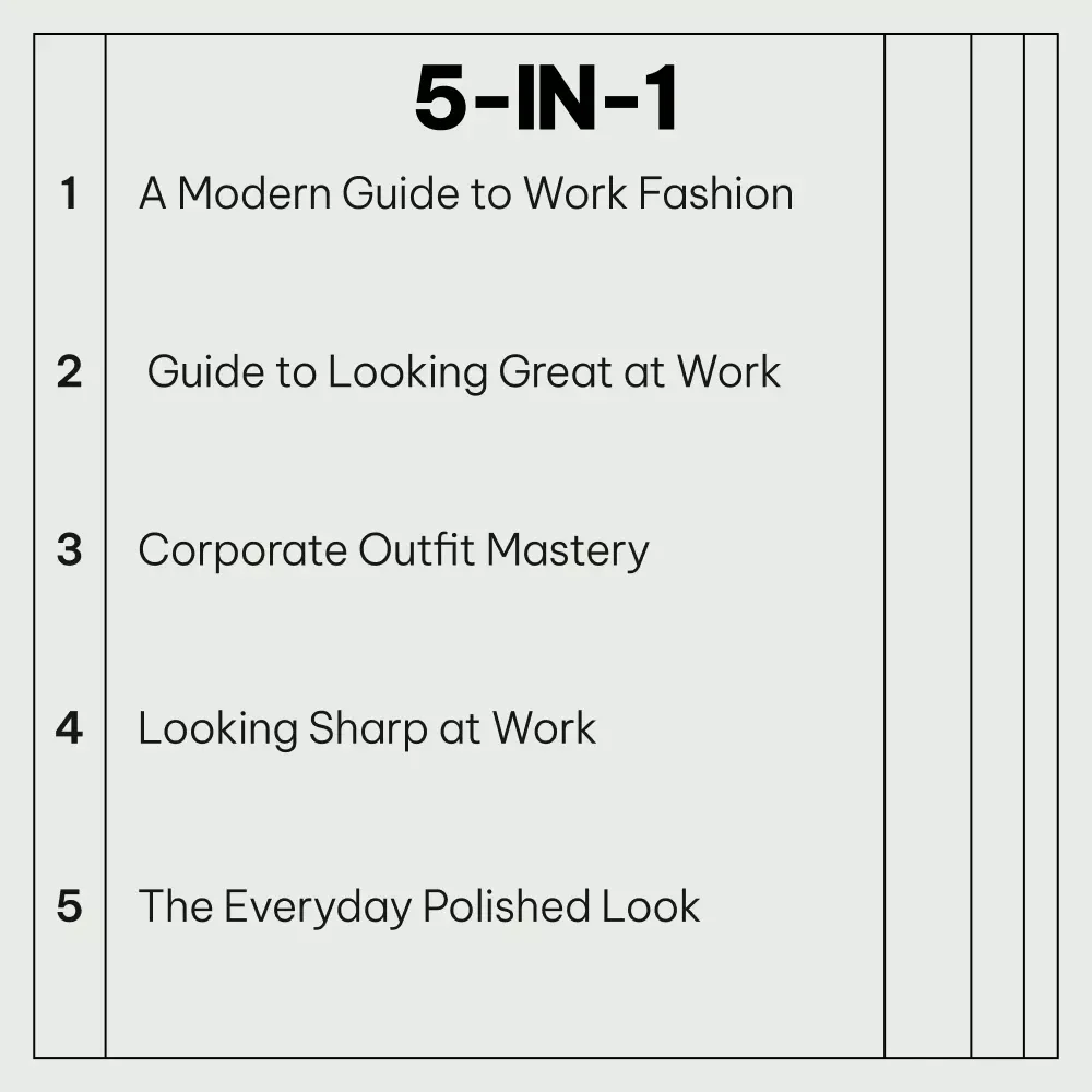 Office Wardrobe Pack for Effortless Style: 5-in-1 Bundle of Work Fashion Guides & Checklists