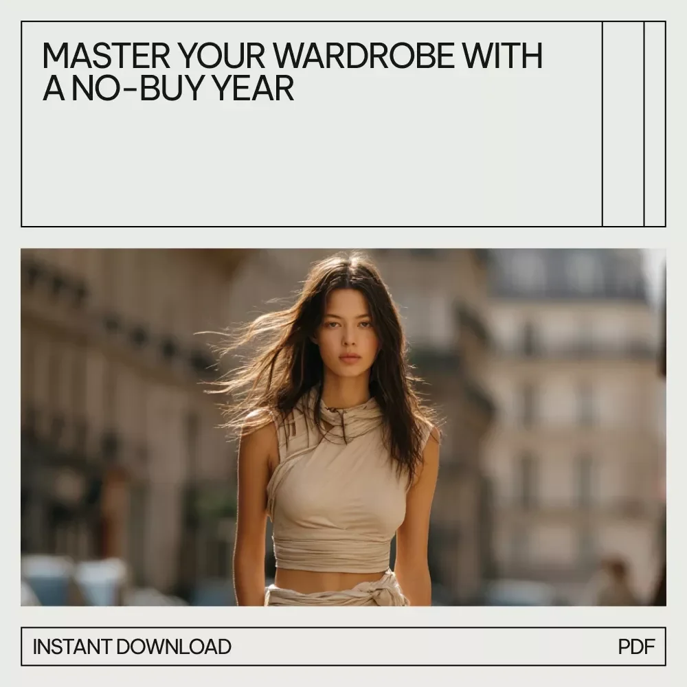 No-Buy Year Wardrobe Discipline Toolkit | 3-in-1 Digital Bundle for Fashion Enthusiasts