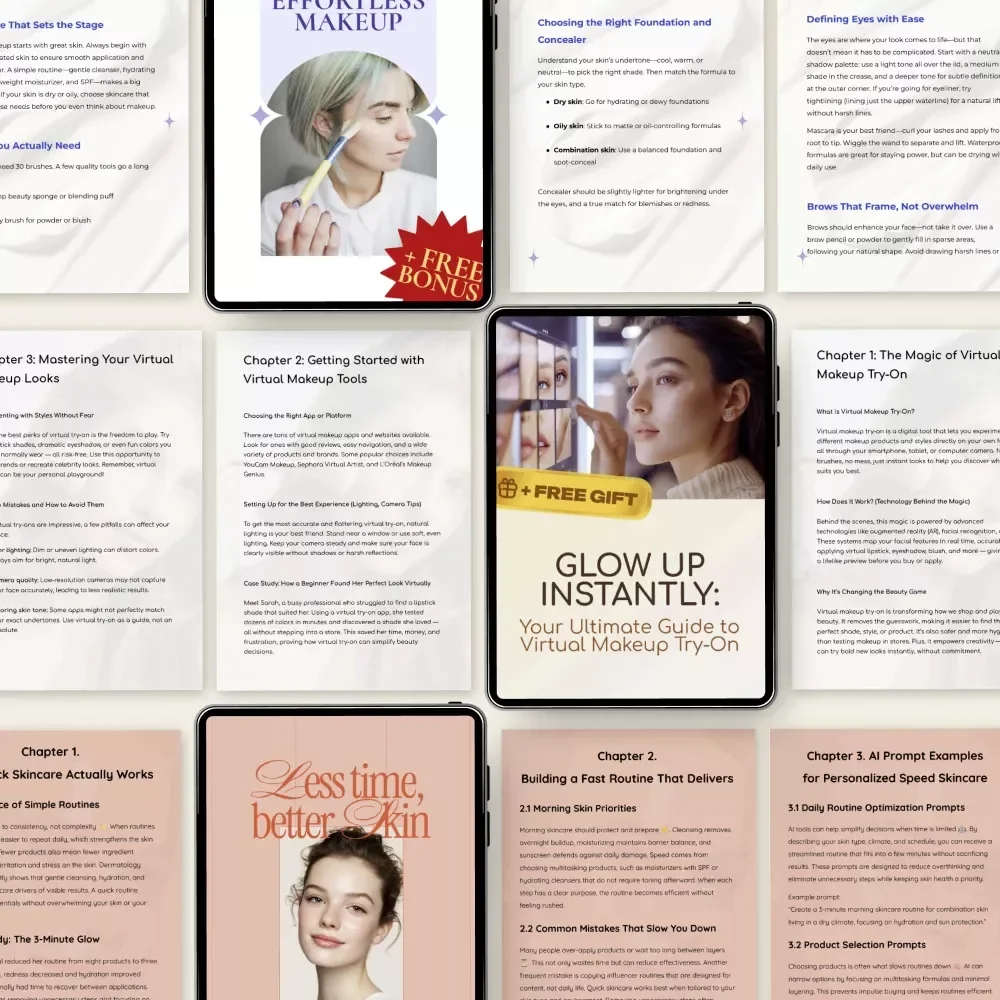 Low-Effort Makeup Secrets Pack | Simple Makeup Ideas 4-in-1 Digital Beauty Bundle