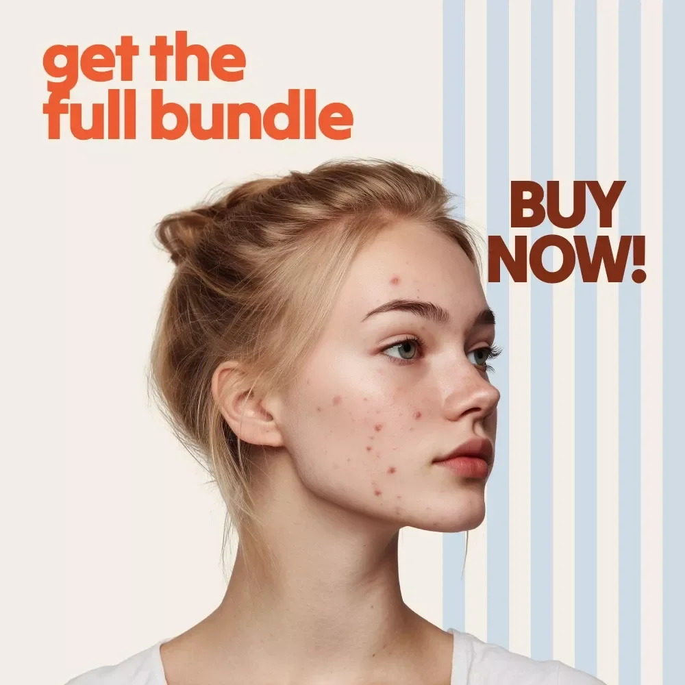 Acne-Safe Skincare Routine Pack | 4-in-1 Digital Bundle for Skincare for Acne Prone Skin | Makeup Strategies for Acne-Prone Skin + Clear Skin Blueprint Guides