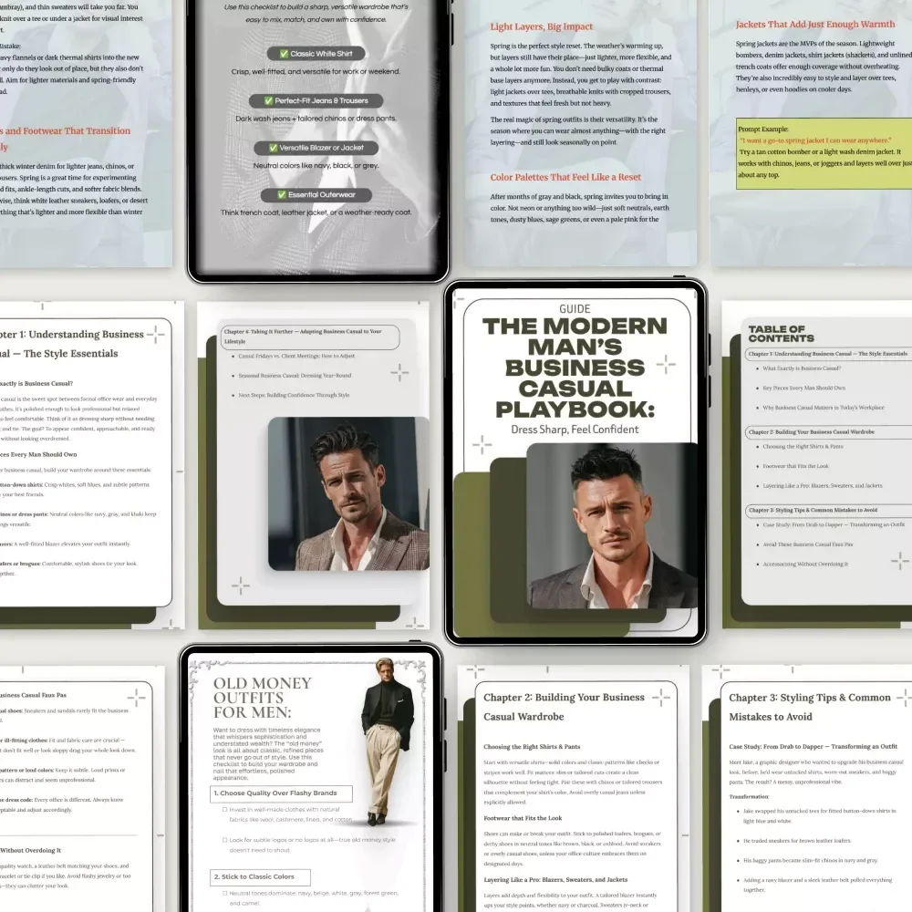 Men’s Wardrobe-to-Outfit Toolkit: 10-in-1 Bundle of Guides, eBooks & Checklists for Stylish Men