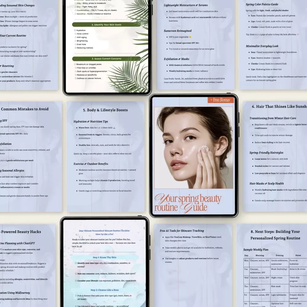 Spring Glow Skincare Rituals Pack – 3-in-1 Spring Beauty Routine Guides & Checklists