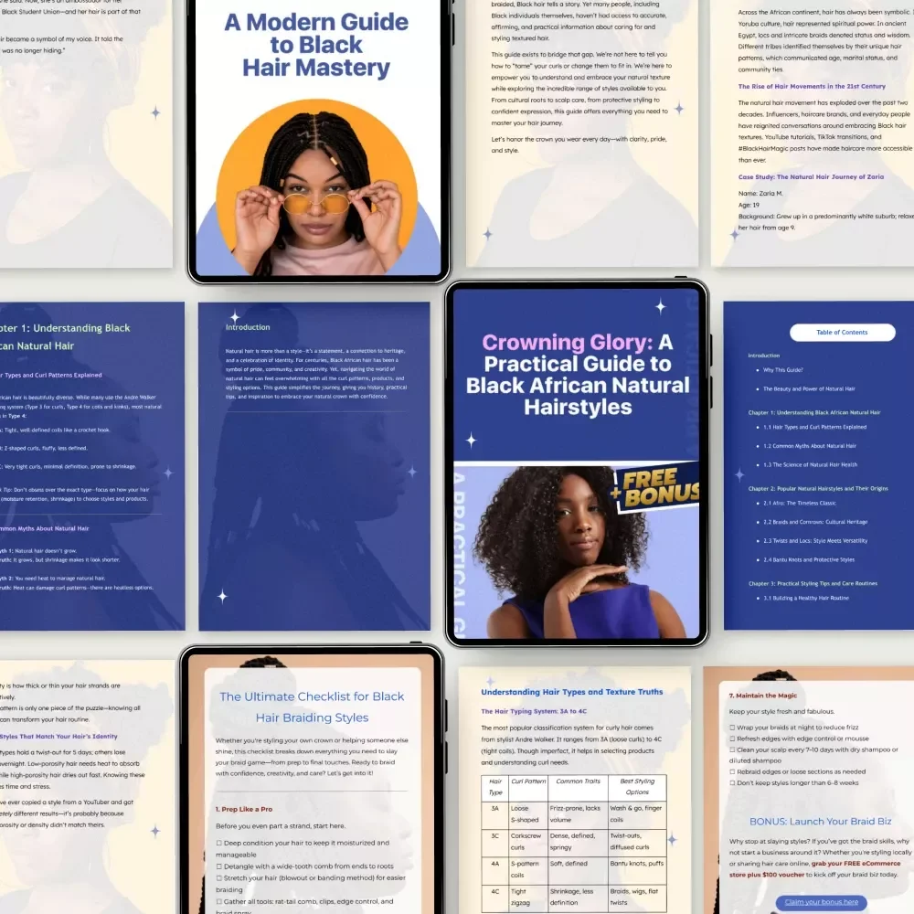 Timeless Natural Hair Inspiration Bundle: Crowning Glory, Black Hair Mastery & Braiding Guide
