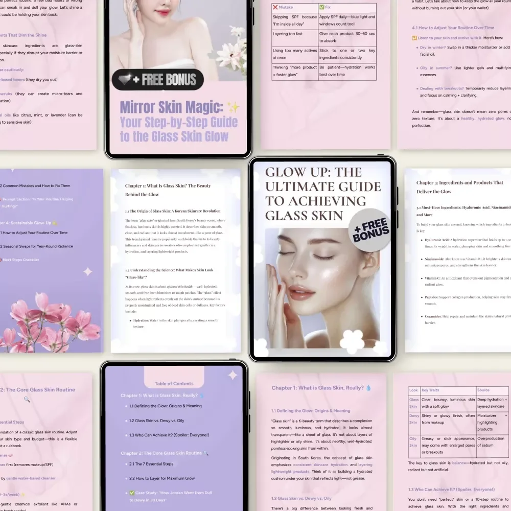Glass Skin Perfection Bundle | 4-in-1 glass skin Digital Download – Glow Guides, eBooks & Checklists