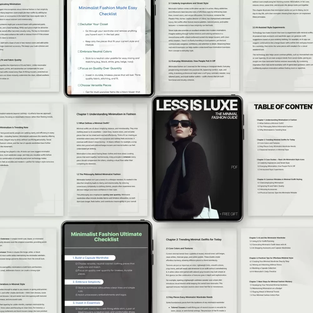 Minimal Trends Toolkit for Outfit Planning: 3-in-1 Bundle of Guides, eBooks & Checklists