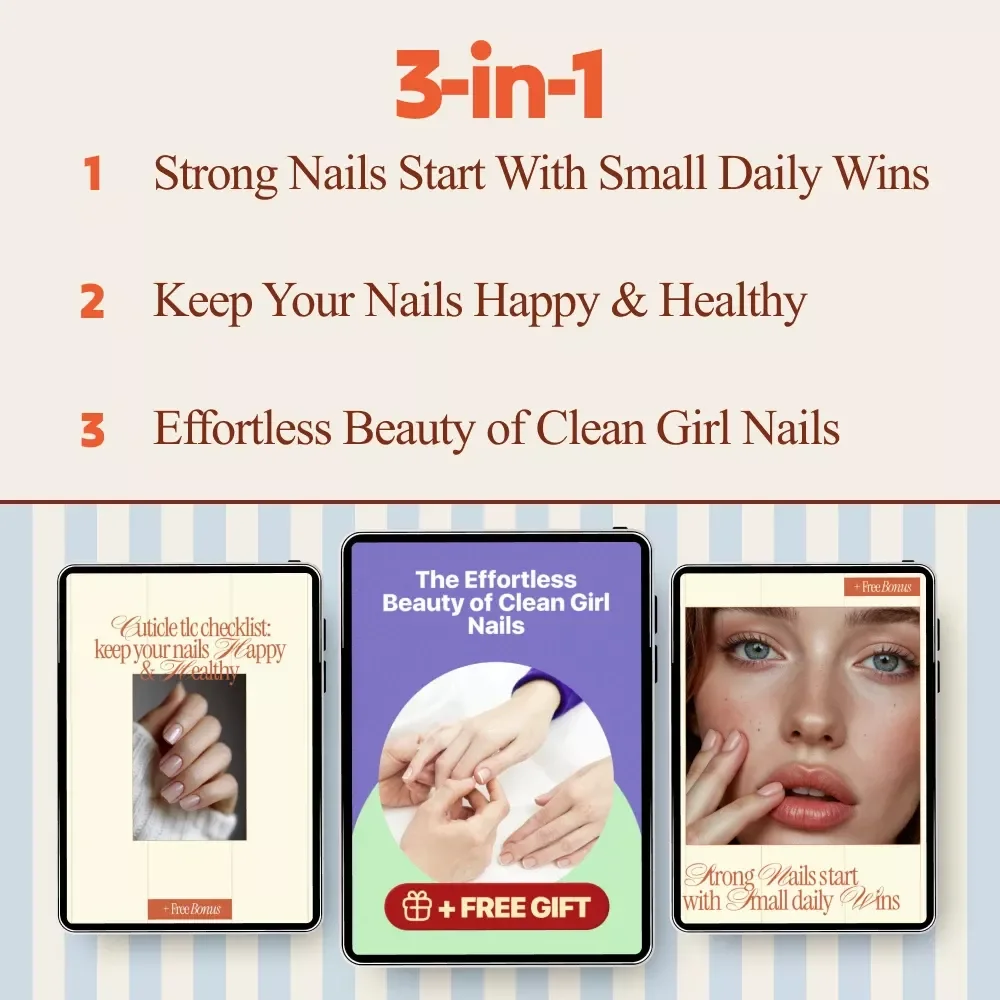 Nail Trends Inspiration Pack – 3-in-1 Clean Girl Nails, Strong Nails & Cuticle Care Bundle