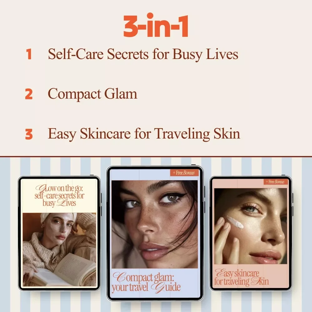 Travel-Proof Skincare Tips Bundle | 3-in-1 Travel Skincare Routine Digital Guides