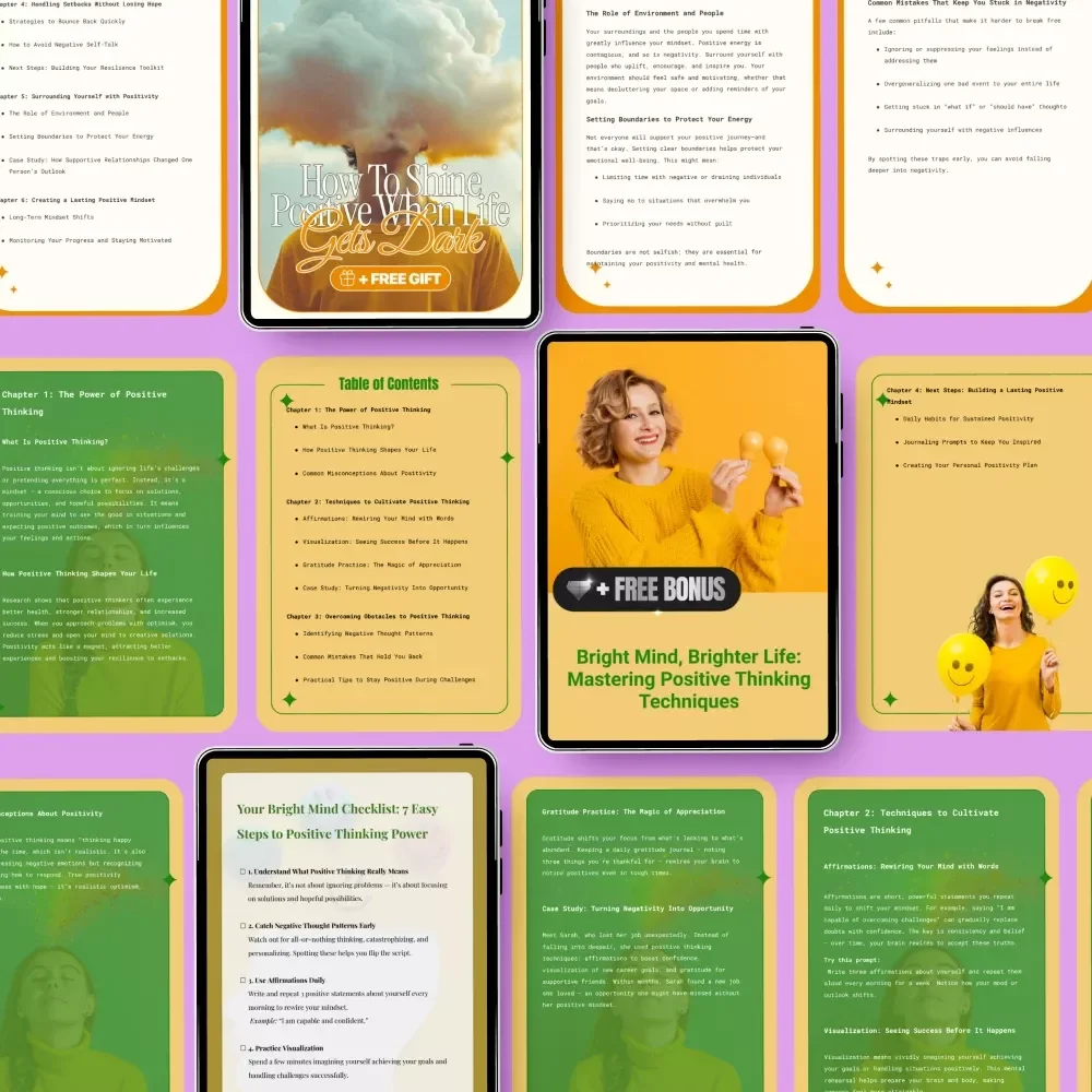 Everyday Optimism Toolkit | 3-in-1 Digital Download Bundle for how to think positive all the time | Bright Mind, Brighter Life