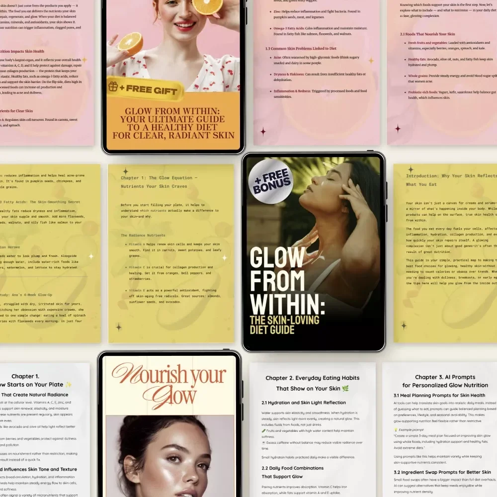 Skin-First Nutrition Bundle | Healthy Skin Diet Guides & eBooks for Clear, Radiant Glow