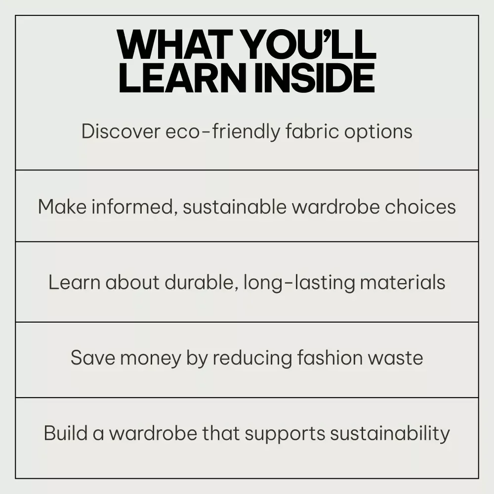 Eco-Friendly Fabric Options Bundle: 3-in-1 Guide for Sustainable Fashion Lovers