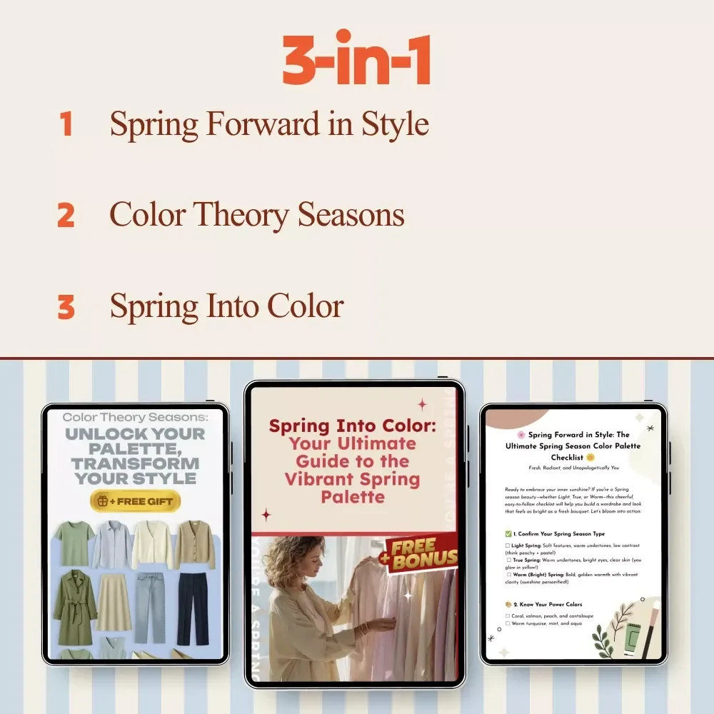 Spring Color Analysis Bundle | Spring Seasonal Color Analysis 3-in-1 Style Guides