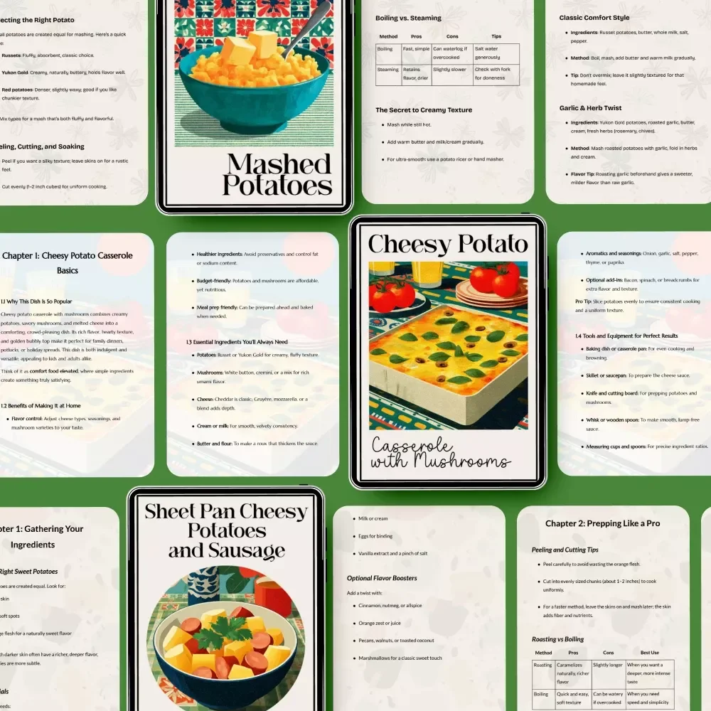 Your Toolkit for Everyday Potato Cooking – 5-in-1 Digital Bundle for Easy Homemade Potatoe Dishes, Family-Friendly Recipes, Comfort Food Guides