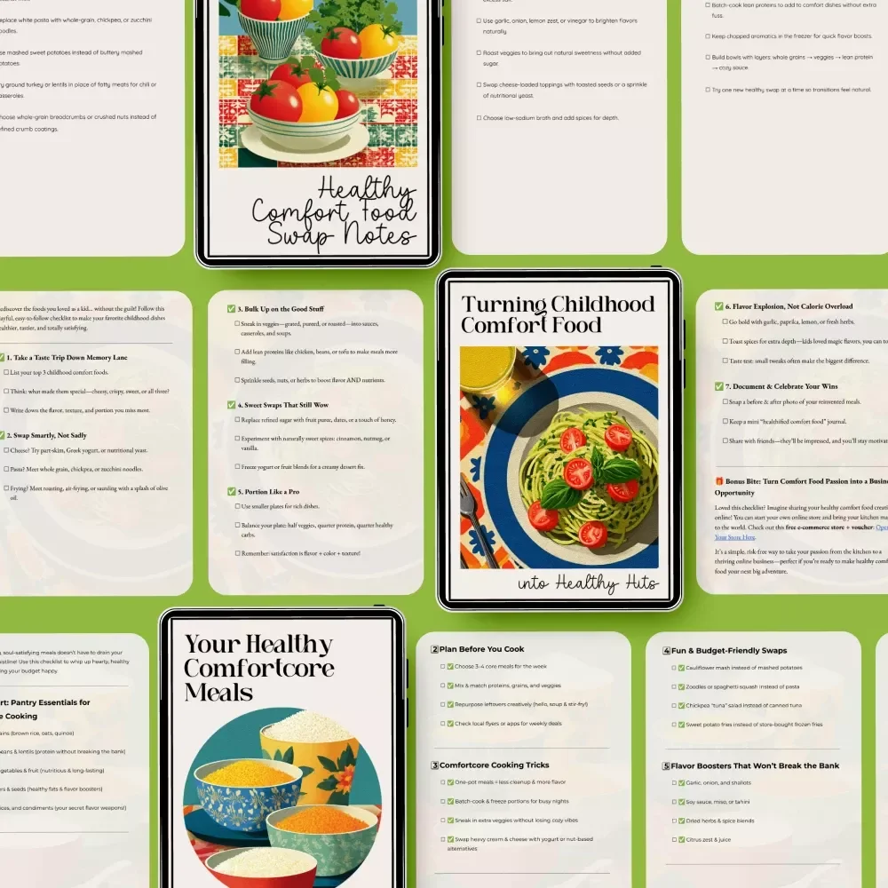 Healthy Hits Bundle for Comfort Food: Healthy Comfort Food Swaps, Guides, and Checklists