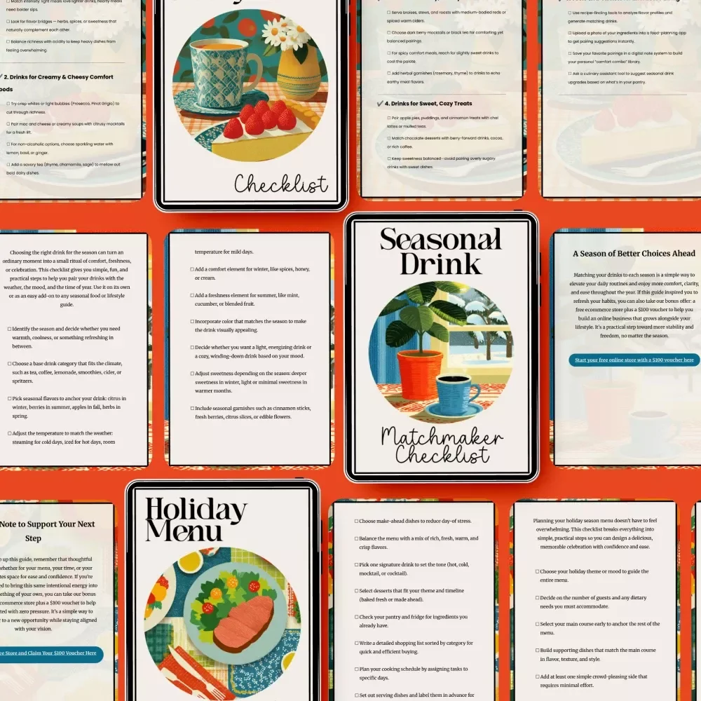 Pairing Comfort Food with Drinks: 3-in-1 Bundle of Guides, eBooks & Checklists