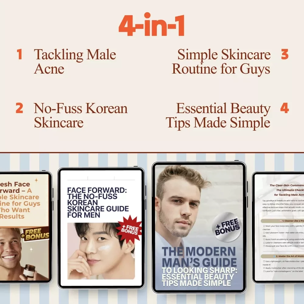 Beauty Tips Bundle for Men – 4-in-1 Skincare Guides, eBooks & Checklists