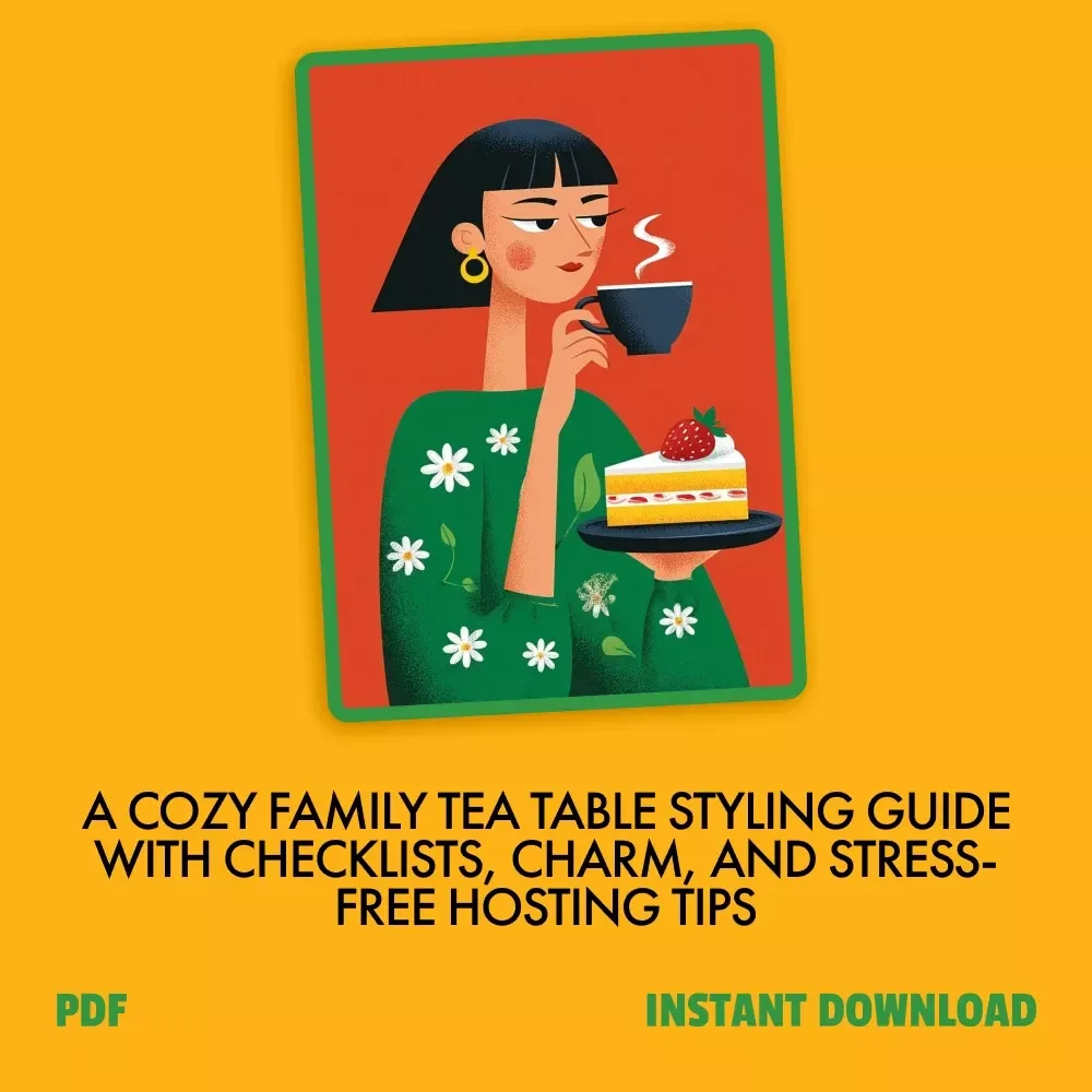 Picture-Perfect Tea Table Kit for Families | 5-in-1 Digital Bundle for How to Style a Cozy Tea Table for a Family Gathering