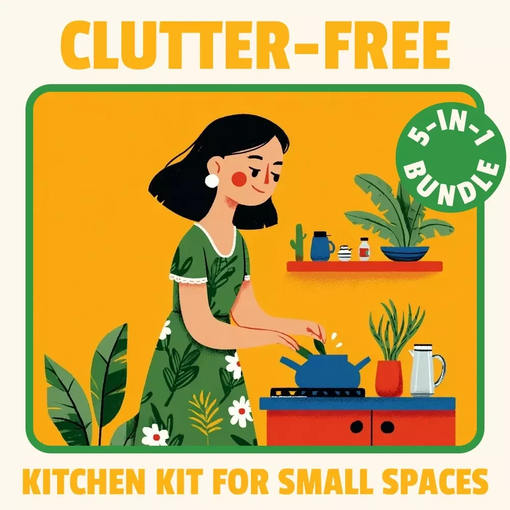 Clutter-Free Kitchen Kit for Small Spaces – 5-in-1 Digital Bundle | Making Your Tiny Kitchen Work Smarter