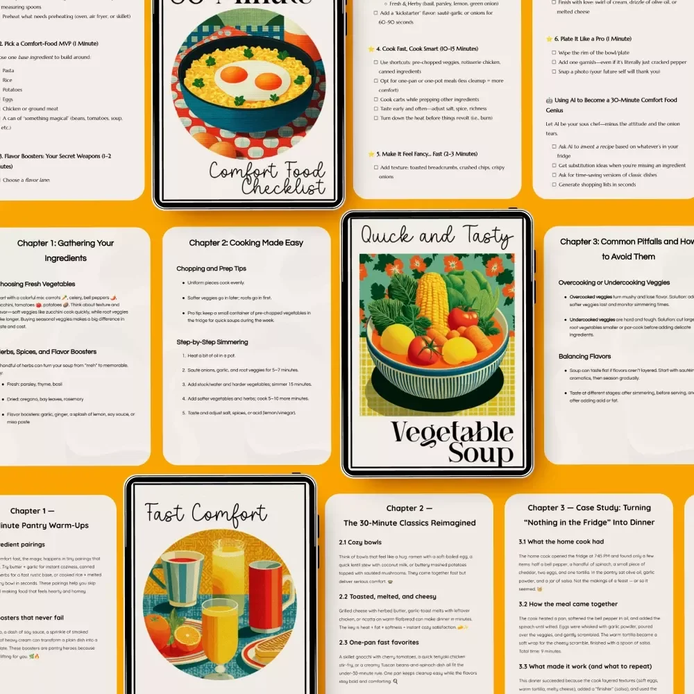 Quick & Easy Dinner Bundle - 3-in-1 Guide for Low-Effort Comfort Dinners Under 30 Minutes