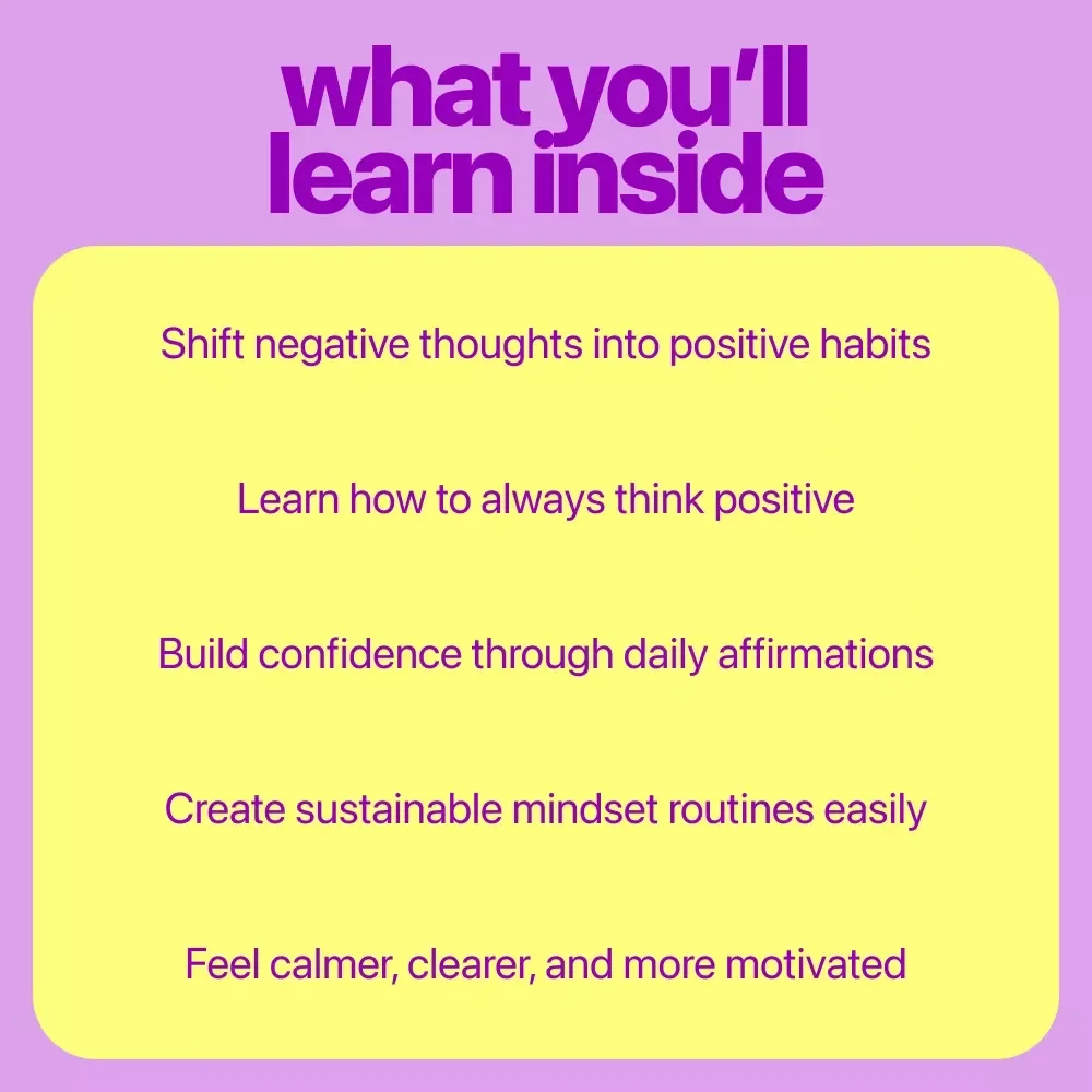 Sustainable Positivity Habits Bundle | 3-in-1 Digital Download for how to always think positive