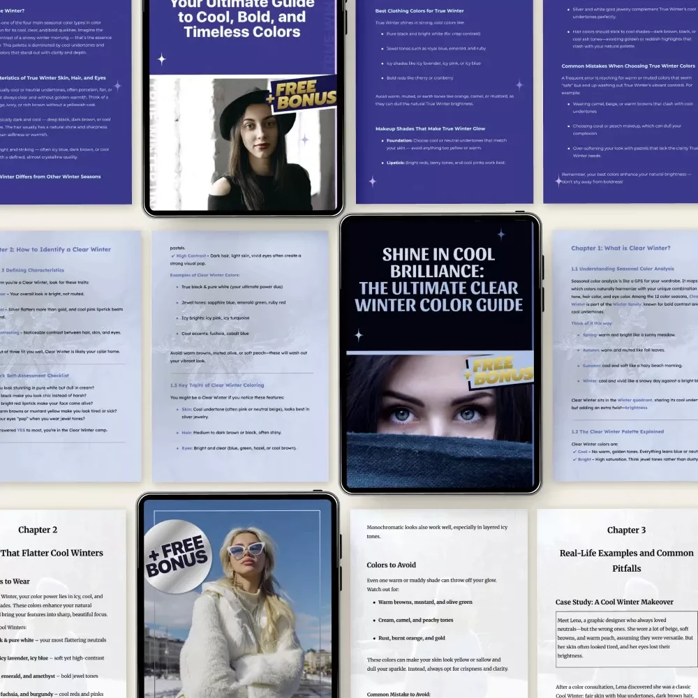 Winter Color Analysis Bundle | Seasonal Color Analysis Winter Guides & Checklists 5-in-1
