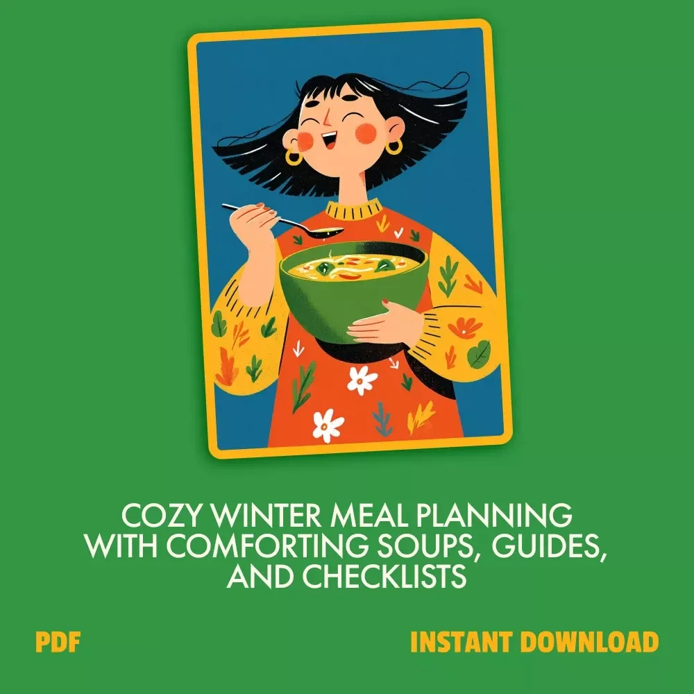 Cozy Winter Meals Bundle for Cold Days | 5-in-1 Digital Download with A Simple Guide to Soul-Warming Pastina Soups, Mastering Creamy Potato Leek Soup Recipe, Warm and Comforting Soup Ideas & Winter Checklists | Soup Recipes for Winter