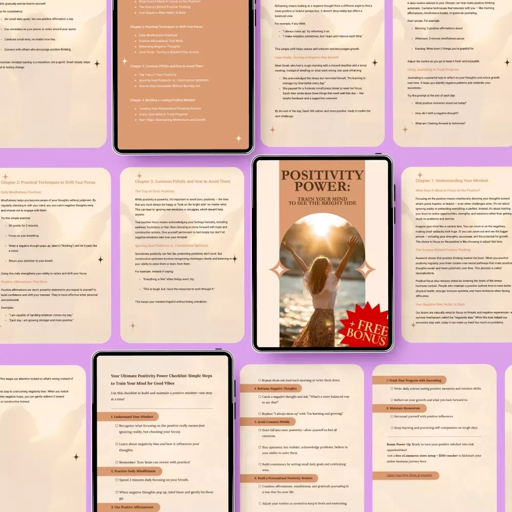Train Your Mind for Positivity 3-in-1 Bundle | Positivity Power: Train Your Mind to See the Bright Side + Your Ultimate Positivity Power Checklist