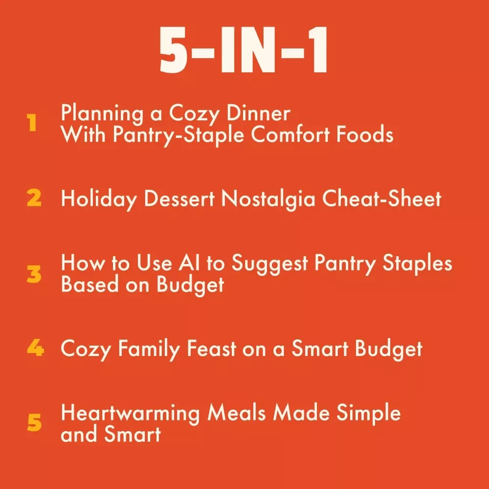 AI Kitchen Pack for Budget Comfort Food: 5-in-1 Bundle of Cozy Recipes & Tips