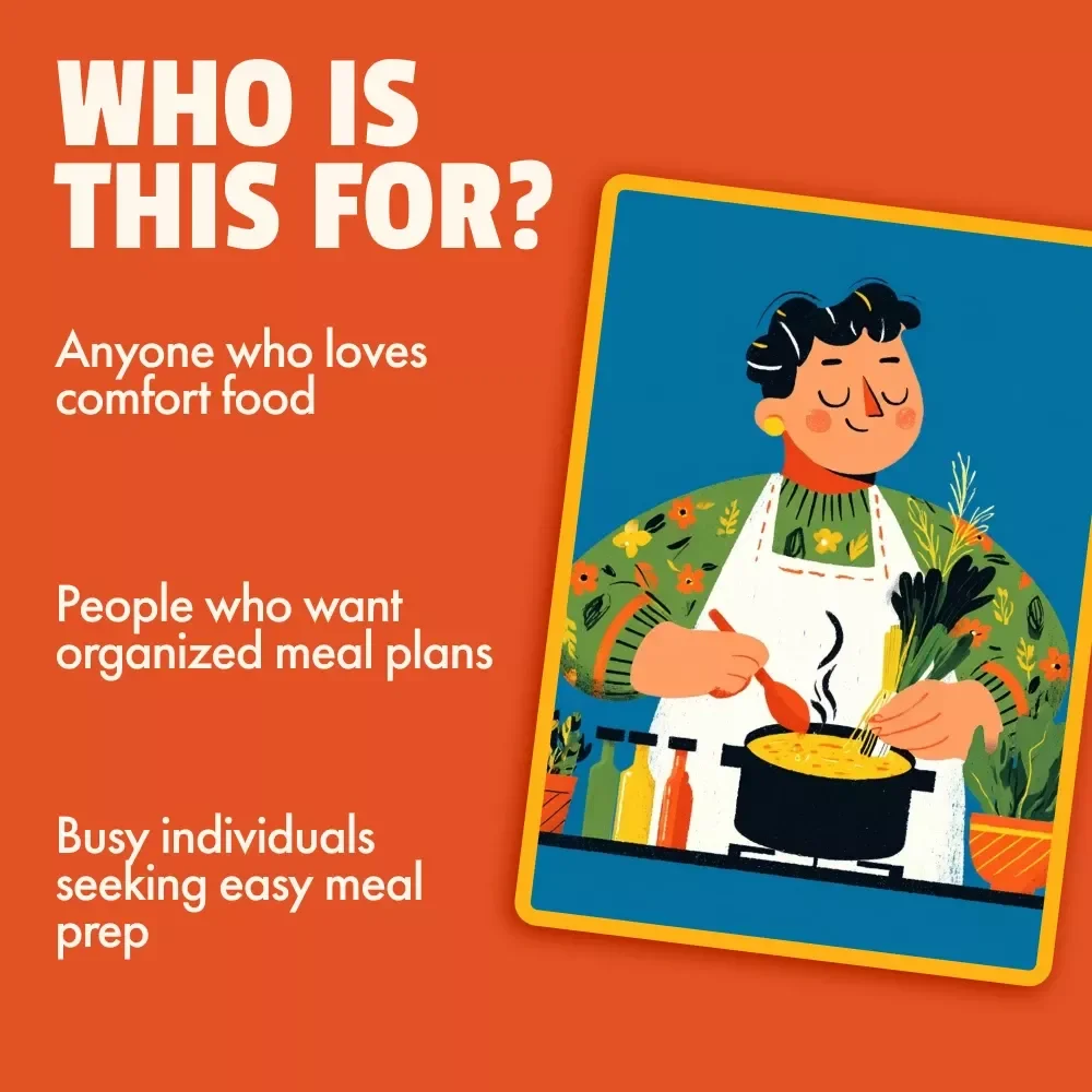 AI Comfort Food Toolkit for Weekly Plans - 4-in-1 Bundle of Guides, eBooks, and Checklists
