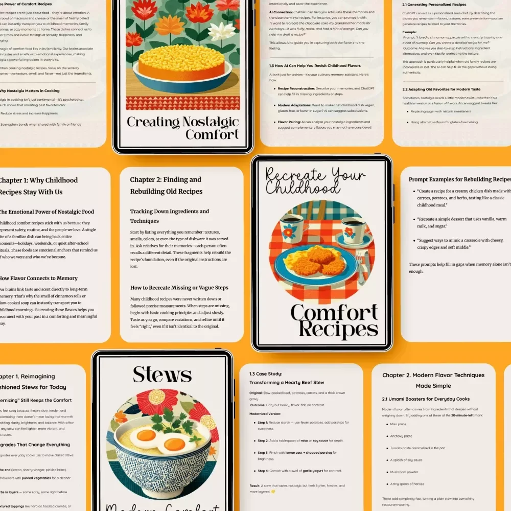 Your AI Bundle for Classic Recipe Remixes – 4-in-1 Guide Set to Modernize Retro Recipes