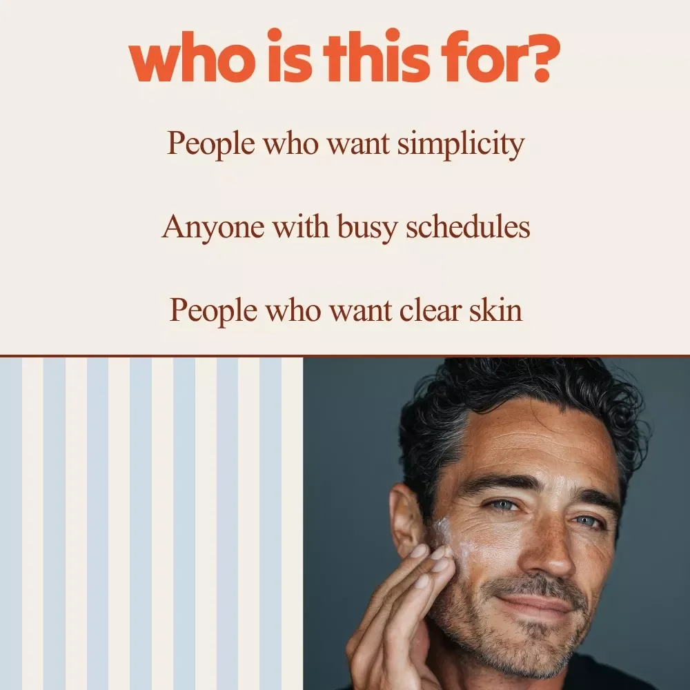 Effortless Skincare Bundle for Men | easy male skincare routine 3-in-1 Guides
