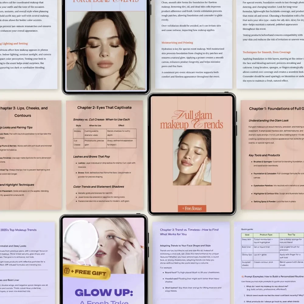 Full Glam Makeup Bundle | Full Glam Makeup Trends 3-in-1 Digital Guides