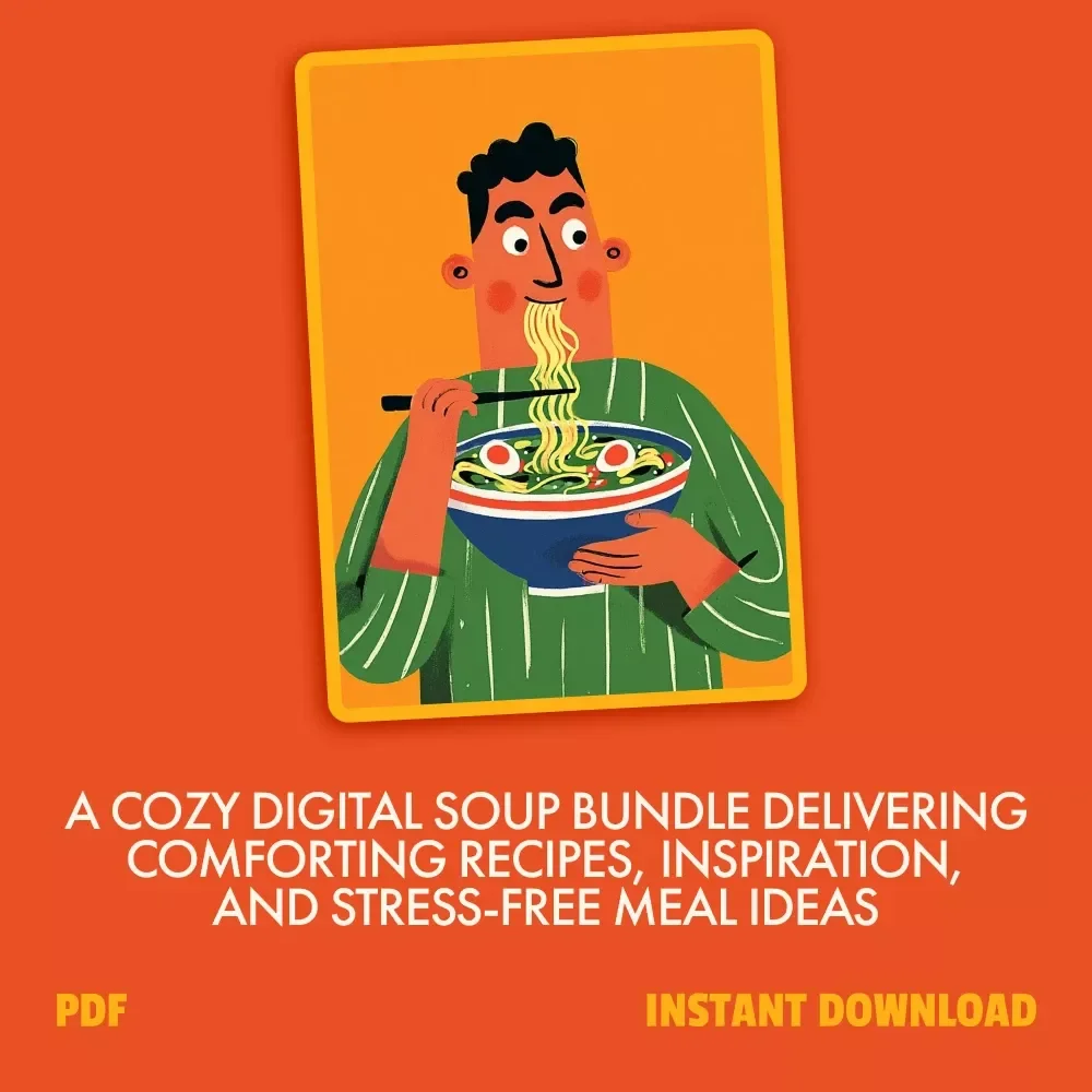 Comfort Soup Collection for Cozy Nights – 5-in-1 Digital Bundle | The Best Guide to Tomato Soup, The Chicken Noodle Soup Guide, Cozy International Comfort-Food Fusion Checklist, Cozy Soups Made Simple & Cozy Spoonfuls | popular soup recipes