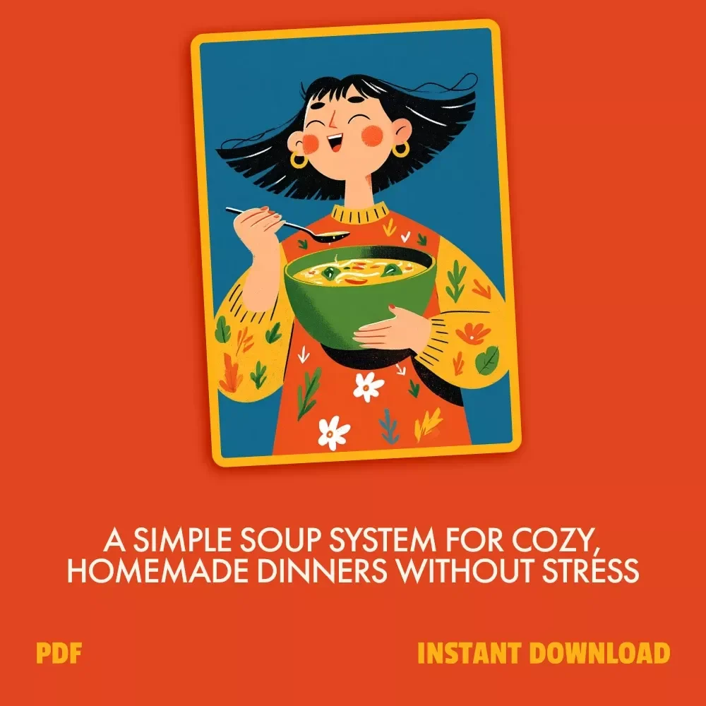 Your Dinner-Ready Soup System – 5-in-1 Cozy Soup Digital Bundle | Quick and Tasty Vegetable Soup, Chicken Noodle & More | Easy Homemade & quick soup recipes for dinner