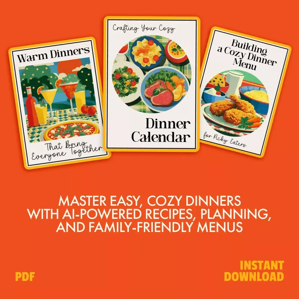 Easy Cozy Dinner Kit with AI: 3-in-1 Bundle for Warm Dinners, Picky Eaters & AI-Suggested Recipes