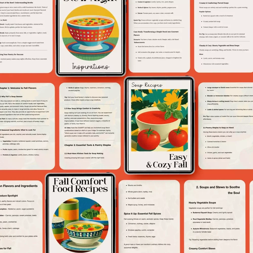 Autumn Soup Bundle for Cold Evenings: 3-in-1 Digital Recipe Bundle