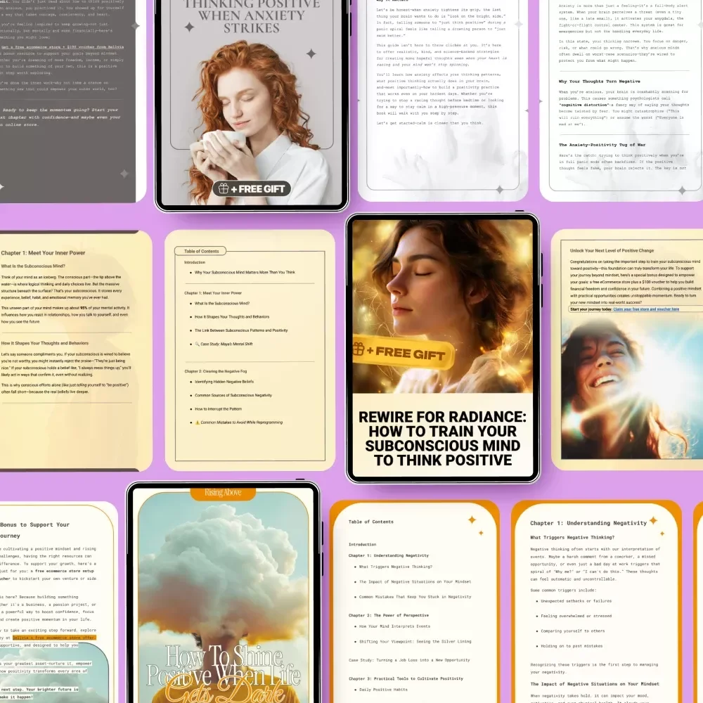 Gentle Positivity Healing Toolkit | 5-in-1 Digital Bundle for Positive Thinking in Recovery, Anxiety Relief & Mindset Reset