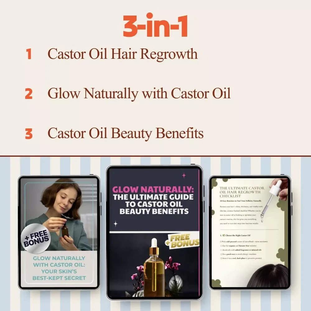 Castor Oil Benefits Toolkit | Castor Oil Beauty Benefits 3-in-1 Digital Bundle