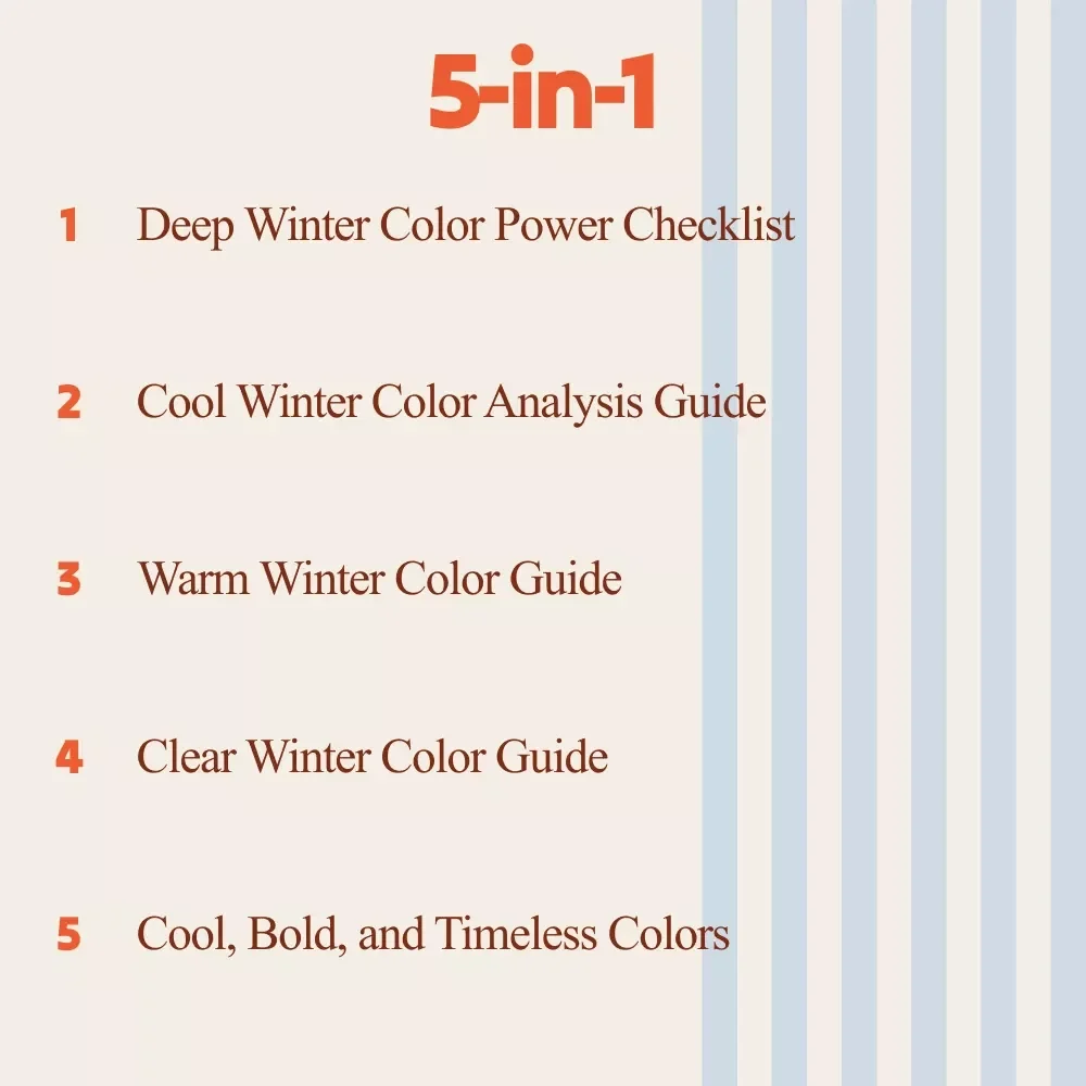 Winter Color Analysis Bundle | Seasonal Color Analysis Winter Guides & Checklists 5-in-1