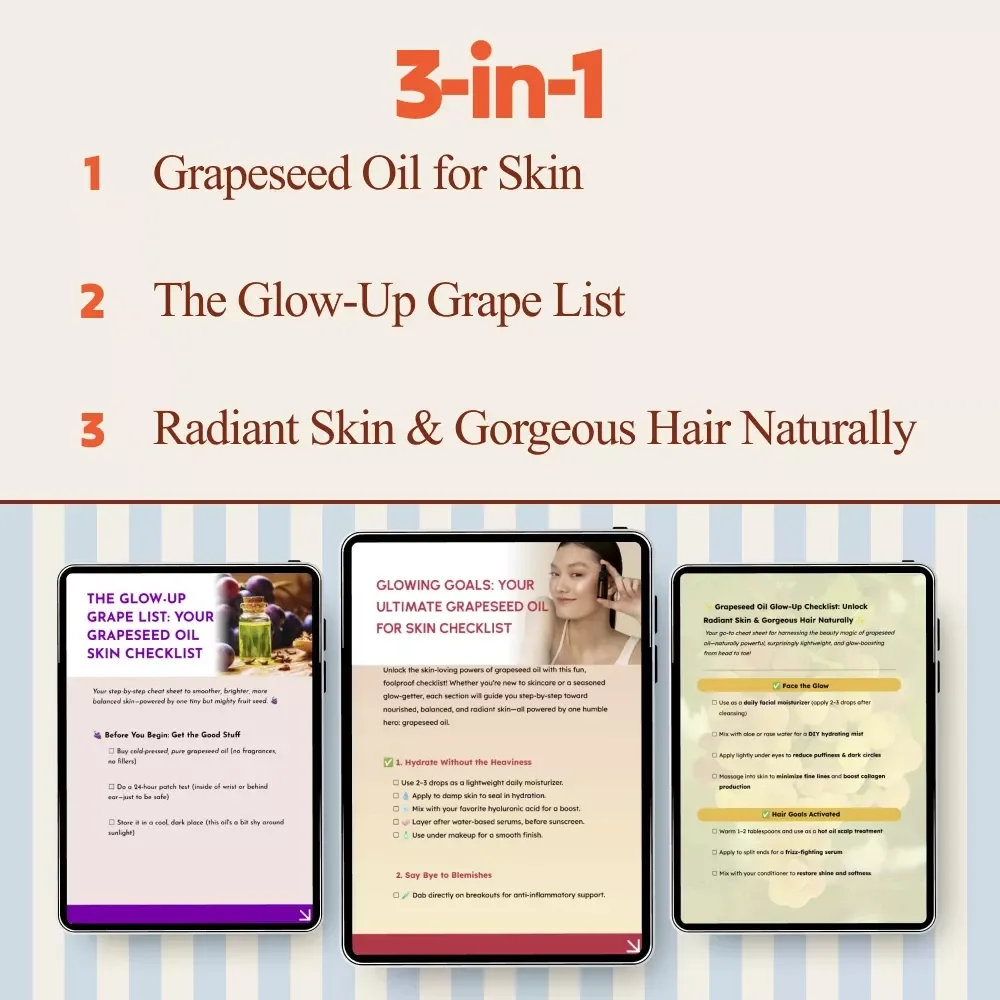 Grapeseed Oil Tips for Daily Glow 3-in-1 Bundle | Beauty Benefits of Grapeseed Oil