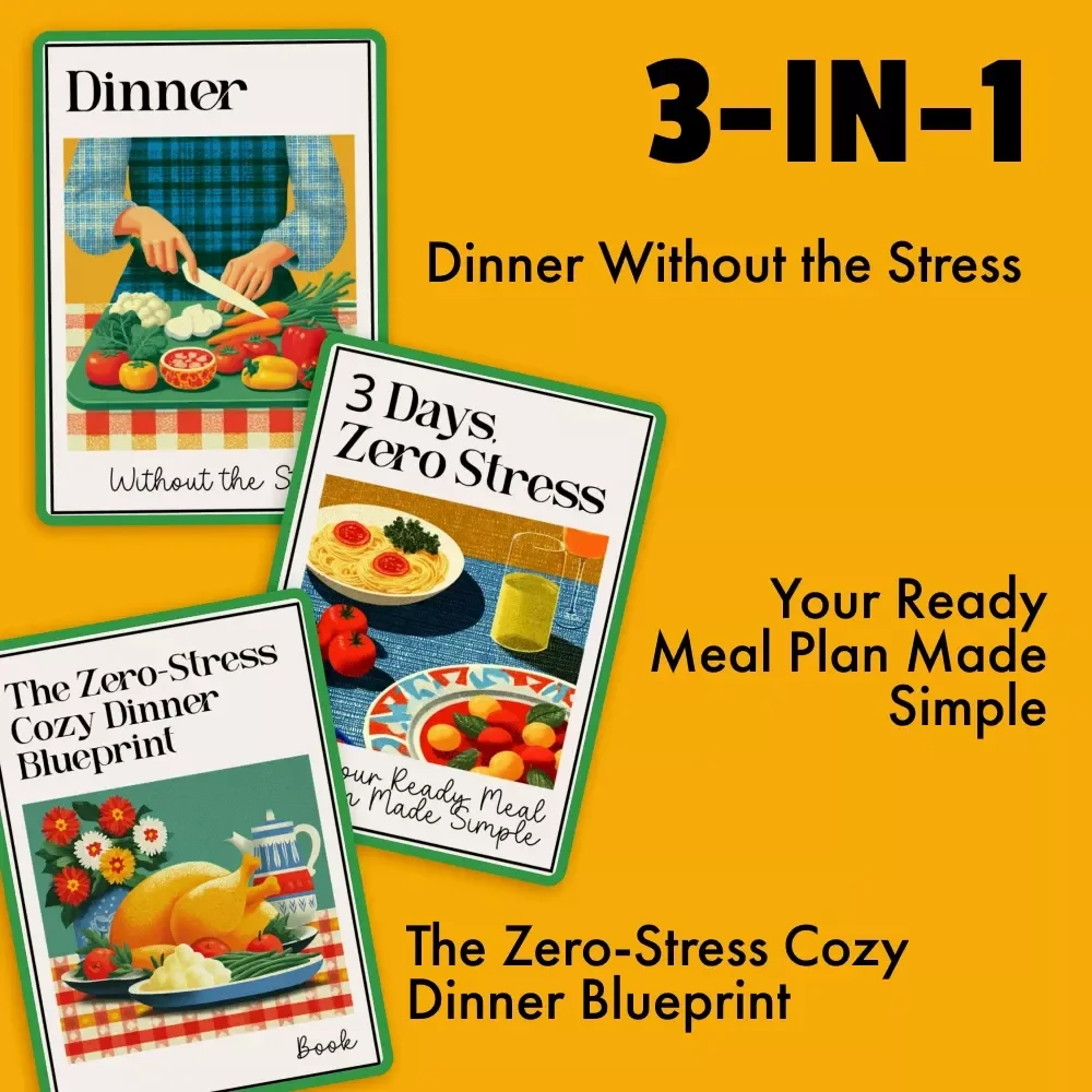 The Useful Toolkit for Low-Stress Dinner Routine: 3-in-1 Bundle of Meal Plans, Guides & Checklists