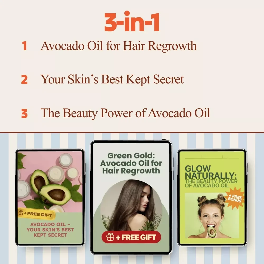 Avocado Oil Beauty Secrets Pack | avocado oil beauty benefits | 3-in-1 Digital Guides