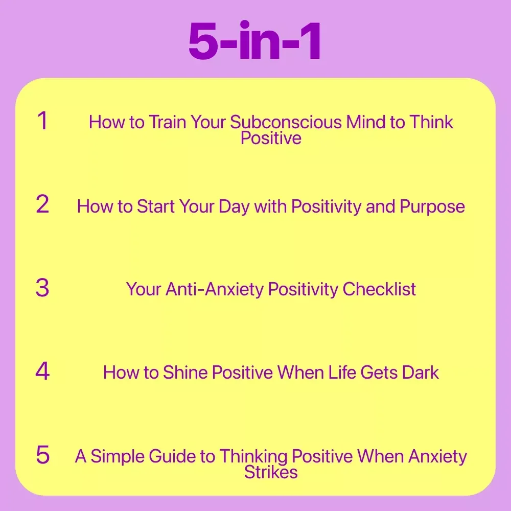 Gentle Positivity Healing Toolkit | 5-in-1 Digital Bundle for Positive Thinking in Recovery, Anxiety Relief & Mindset Reset