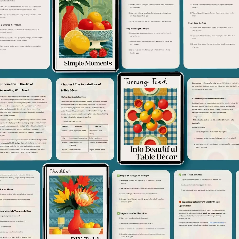 Edible Decor Toolkit for Your Gatherings – 3-in-1 Bundle of Guides, eBooks & Checklists