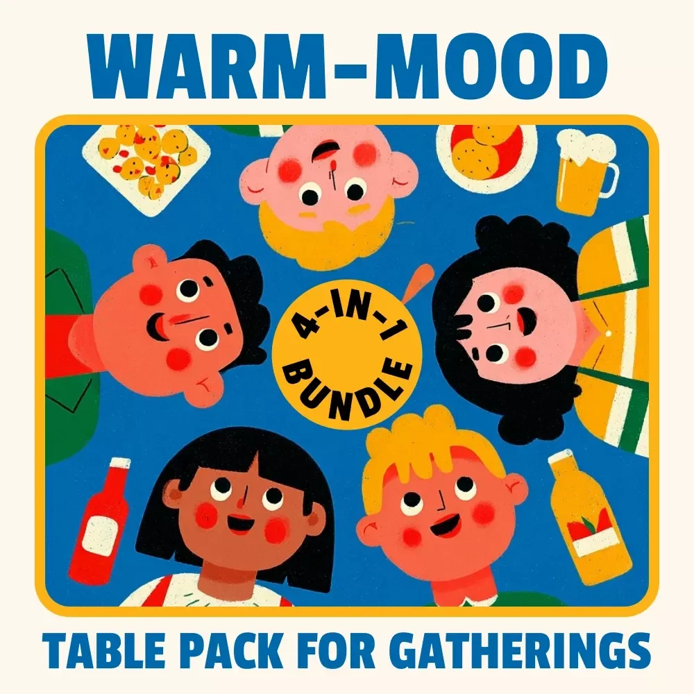 Warm-Mood Table Pack for Gatherings - 4-in-1 Bundle for a Cozy, Welcoming Table Setting