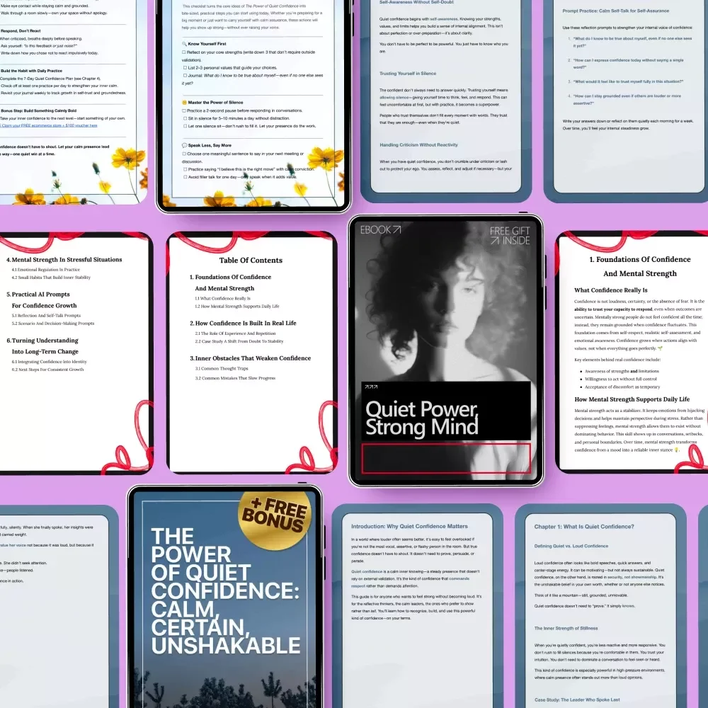 Self-Confidence Basics Pack: 3 in 1 Bundle for Quiet Confidence & Mental Strength